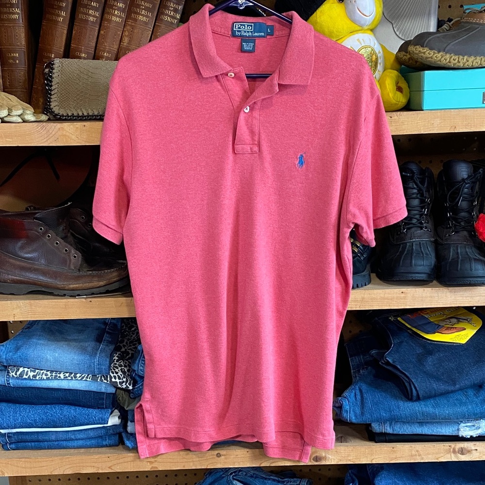 Polo Ralph Lauren Cotton Polo Shirt Red with Blue Pony Men’s Large